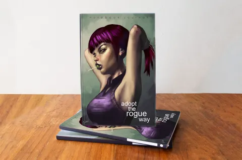 purplerogue notebook cover view
